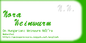 nora weinwurm business card